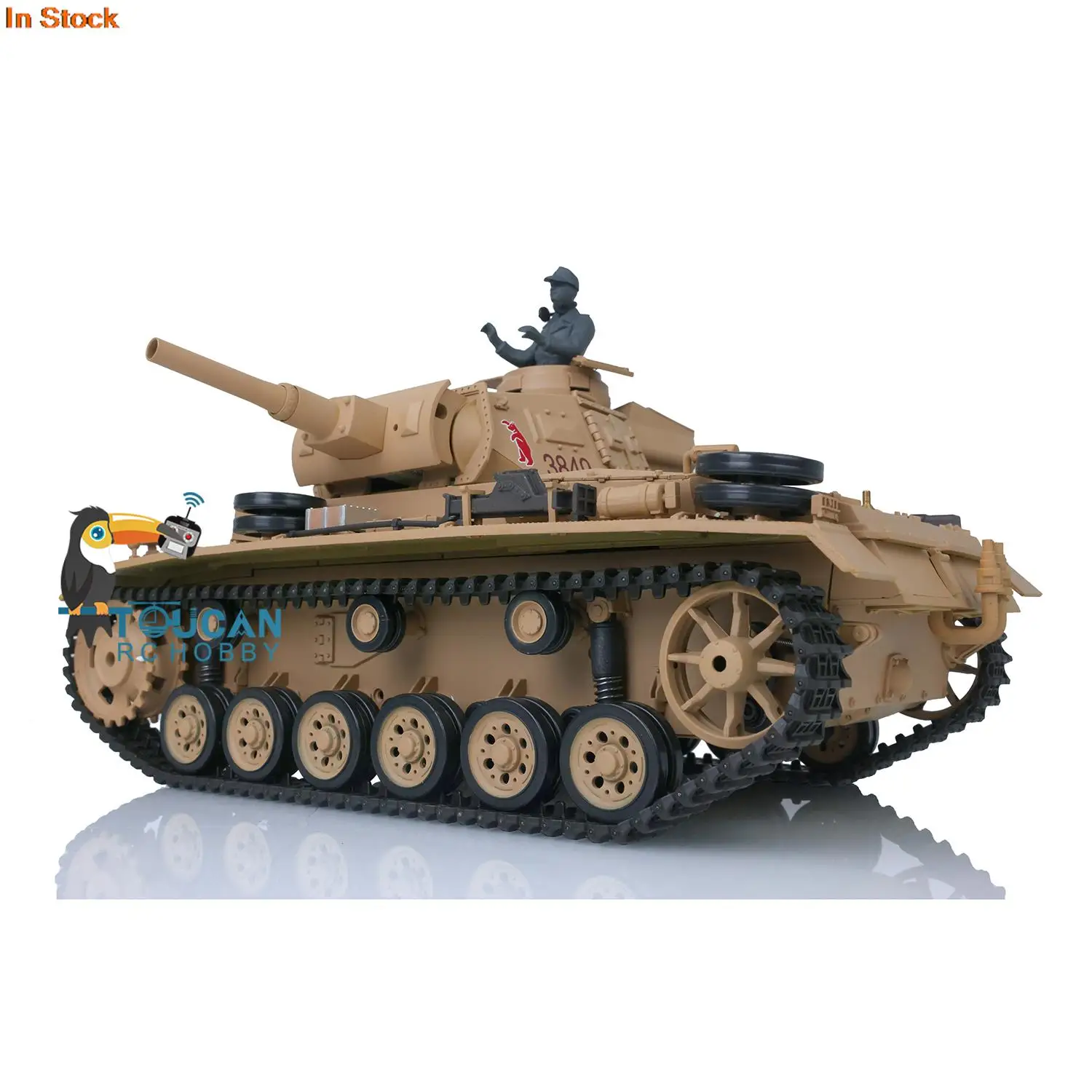 HENG LONG 1/16 7.0 Plastic Panzer III H FPV Camera RC Tank 3849 Painted Yellow Metal Steel Gearbox 360° Turret Track TH17365 6