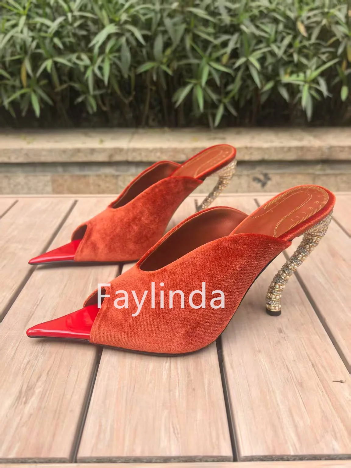 Peep Toe Irregular Heel Suede Women Shoes Shallow Sandals Slingback Mules Designer Sandalias Sexy Zapatos De Mujer Party Talon