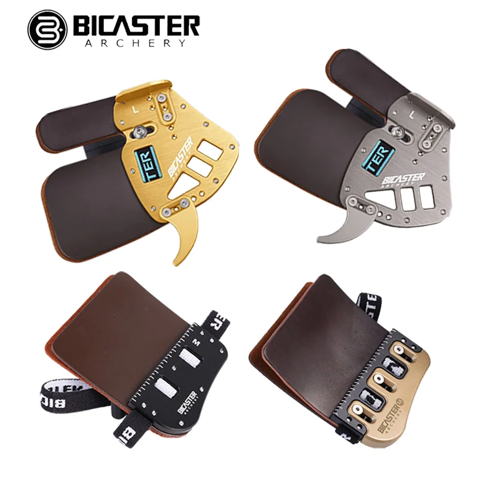 Bicaster Archery Finger Guard Protector High Quality Genuine Leather Fingers Protection Shooting Replacement Accessory For archery finger tab