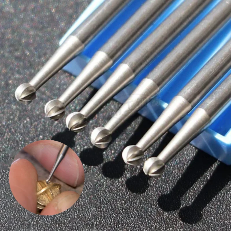 Ball Burs Tungsten Steel Engraving Carving Knife 2.35 Shank Olive Amber ...