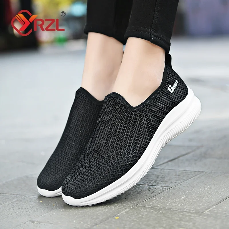 YRZL Men's Sneakers Breathable Unisex Casual Shoes Outdoor Non-Slip Mesh Loafers Walking Lightweight Fashion Male Tennis Shoes 5