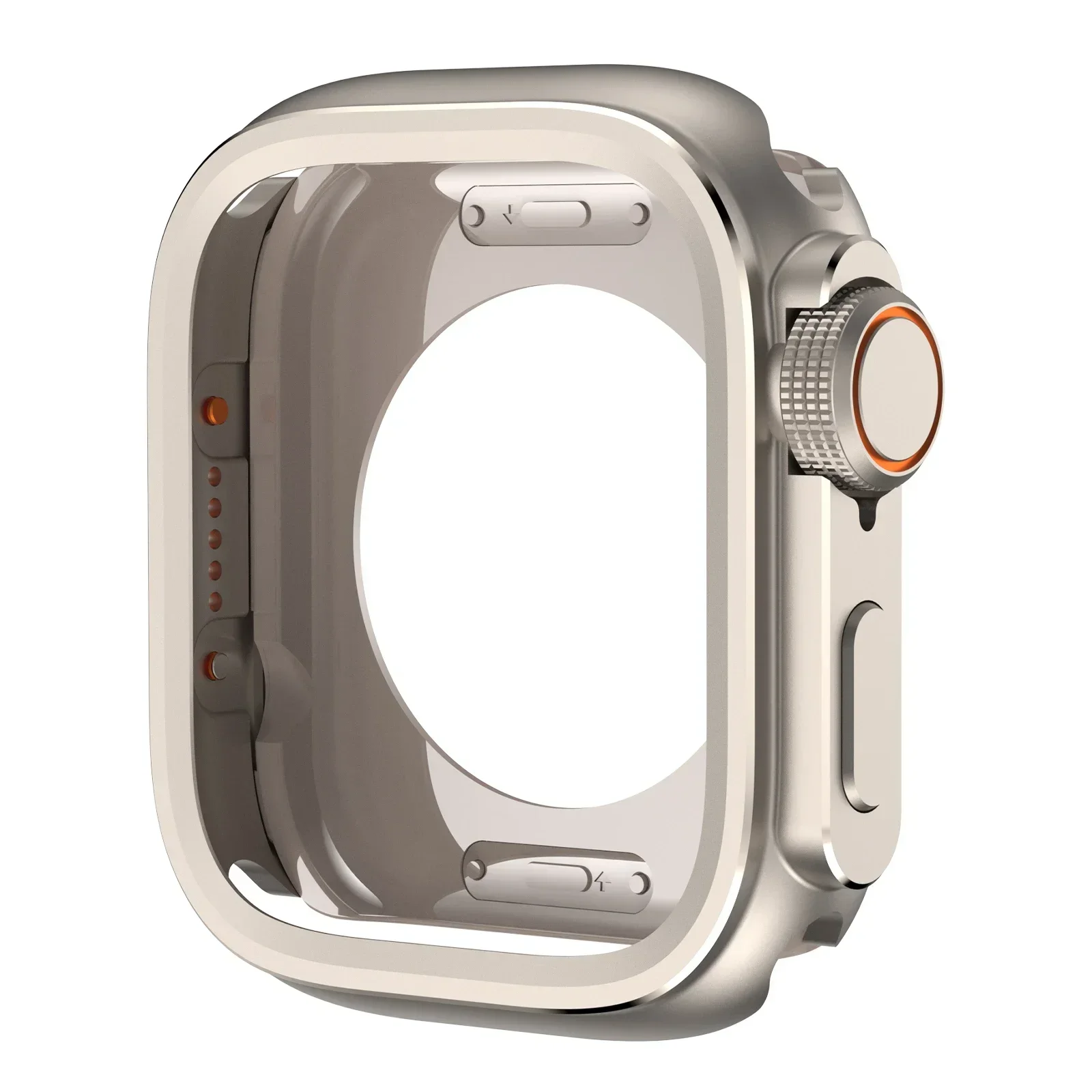 Premium Titanium Metal Bumper Case for Apple Watch - 46mm & 49mm Protector Frame Cover