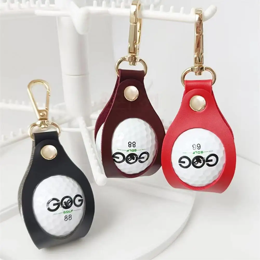 

PU Leather Mini Golf Ball Bag with Metal Buckle Golf Fanny Pack Golf Balls Holder Cover Waist Bag Golf Accessories