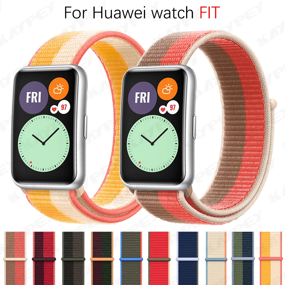 

Ремешок нейлоновый для Huawei Watch FIT, браслет для смарт-часов, аксессуары для наручных часов Huawei Watch fit New 2021