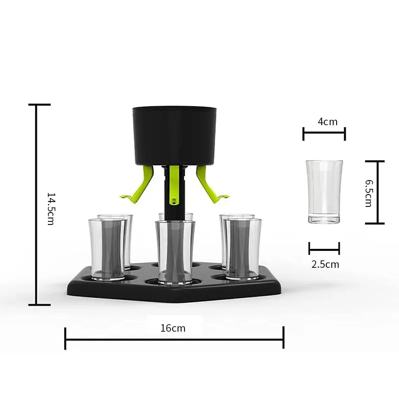 Plastic Shot Dispenser 6 with holder Shot Buddy Dispenser Liquor Pourer Glasses Bar Glasses for Filling Drink