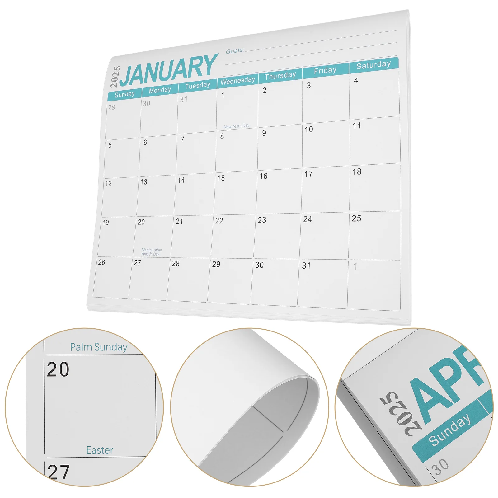 Wall Calendar Magnetic Refrigerator Paper Blue Schedules Decorative English