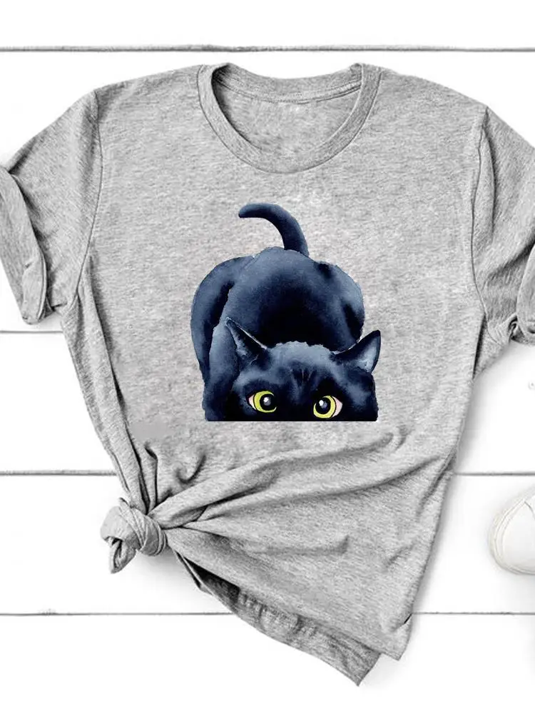 Zampa Gatto Cane Amore Cuore Tendenza T-shirt grafica Abbigliamento Estate Top Moda Manica corta Donna Stampa T Shirt Tee Basic236_voghion.com