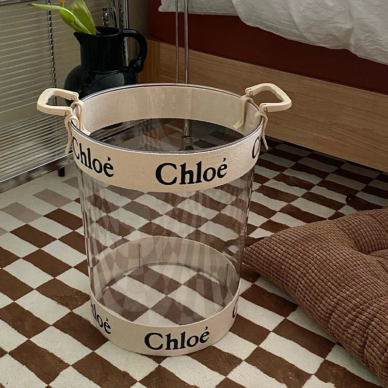 

Transparent trash can high value office household luxury high-end living room bedroom large capacity storage bucket.