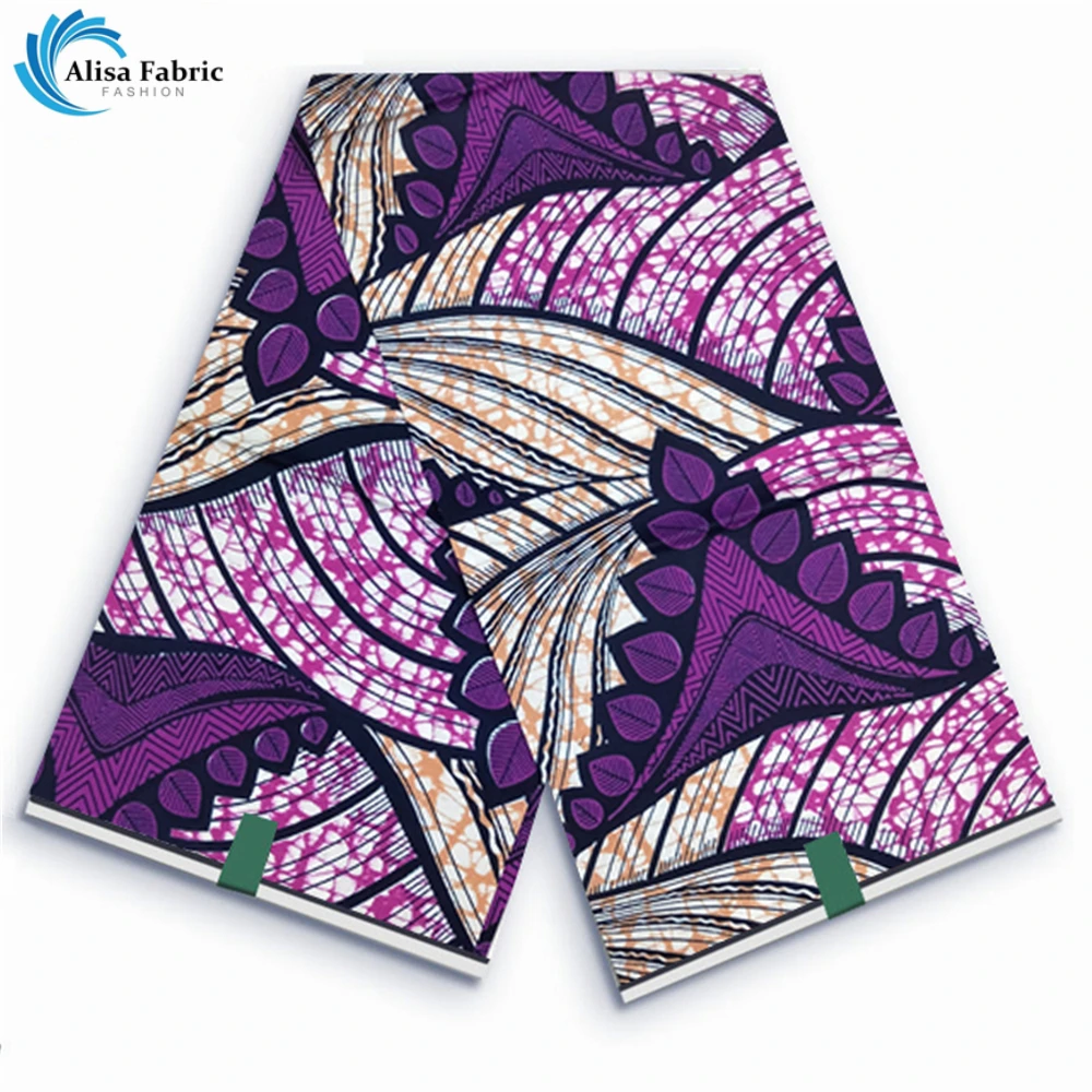 Super Fabric Original Ankara Wax Fabric African Wax Block Print Batik Dutch 6yards For Wedding Party VL-86