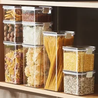 Food Storage Kitchen Containers Plastic Box Jars for Bulk Cereals Kitchen Organizers for Pantry Organizer Jars With Lid Home Set 2