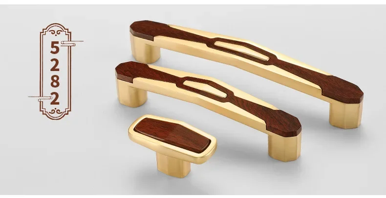 Description Picture 6 of itemNew Chinese Style Cabinet Door Handle Modern and Simple Gold Wardrobe Handle Cabinet Drawer Shoe Cabinet Wood Grain Handle