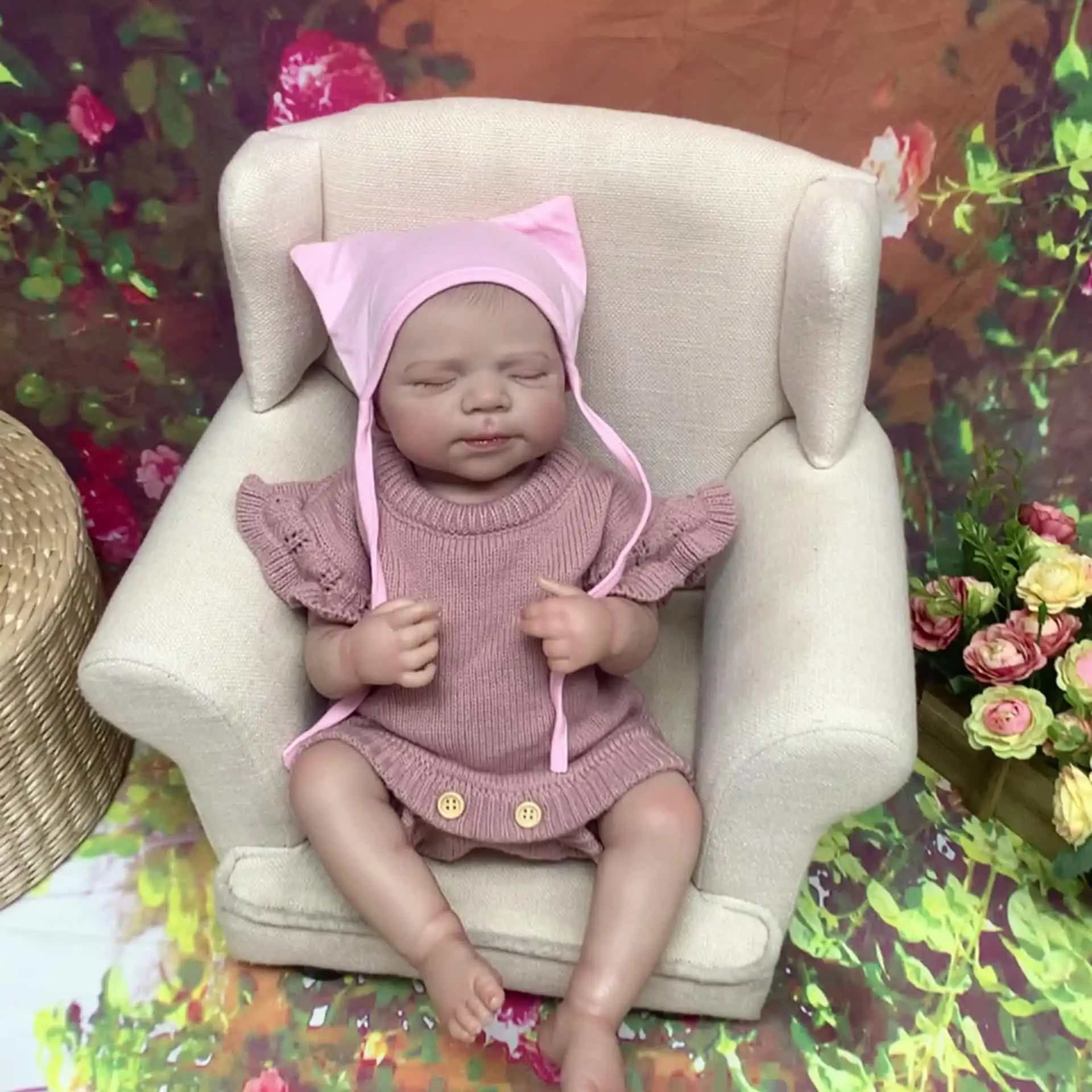 18-20Inch Cuddly Full Body Soft Viny Pascale Bebe Reborn Girl With