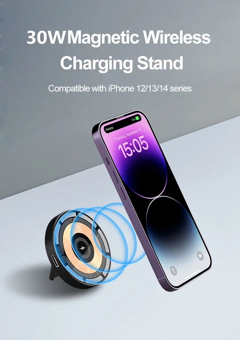 30W Magnetic Wireless Charger
