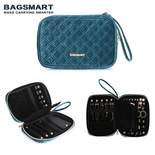 BAGSMART Travel Jewelry Storage Bag Waterproof for Necklace Earrings Rings  Bracelet Holder Jewelry Organizer Case for Women - AliExpress