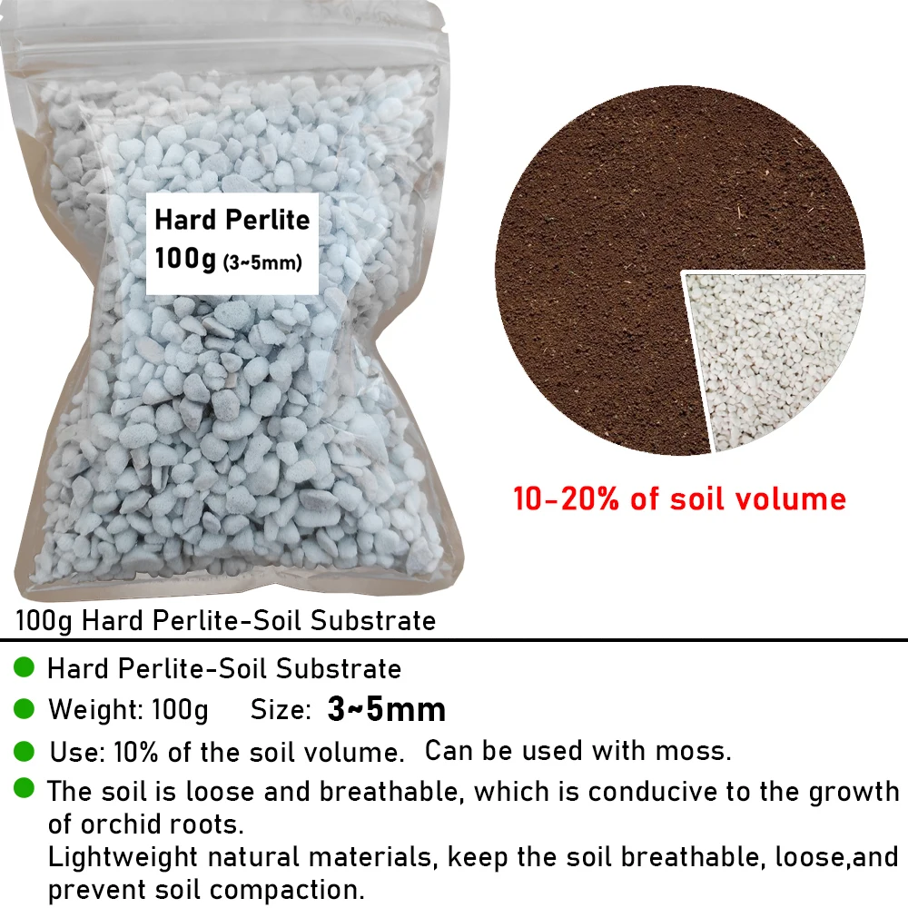 Perlite Soil Substrate 100g (0.5L) 3-5mm Hard Pellet Orchidco-Specific