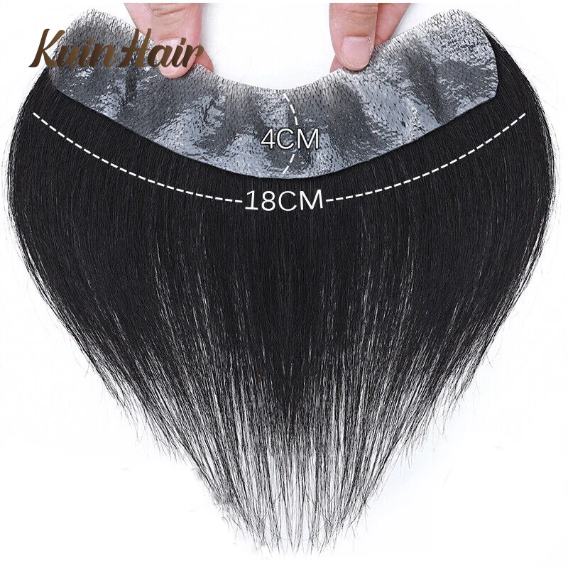 

V Style Front Hairline Wig Men Capillary Prosthesis 100% Indian Remy Real Human Hair Hairpiece System Unit For Men Natural Black