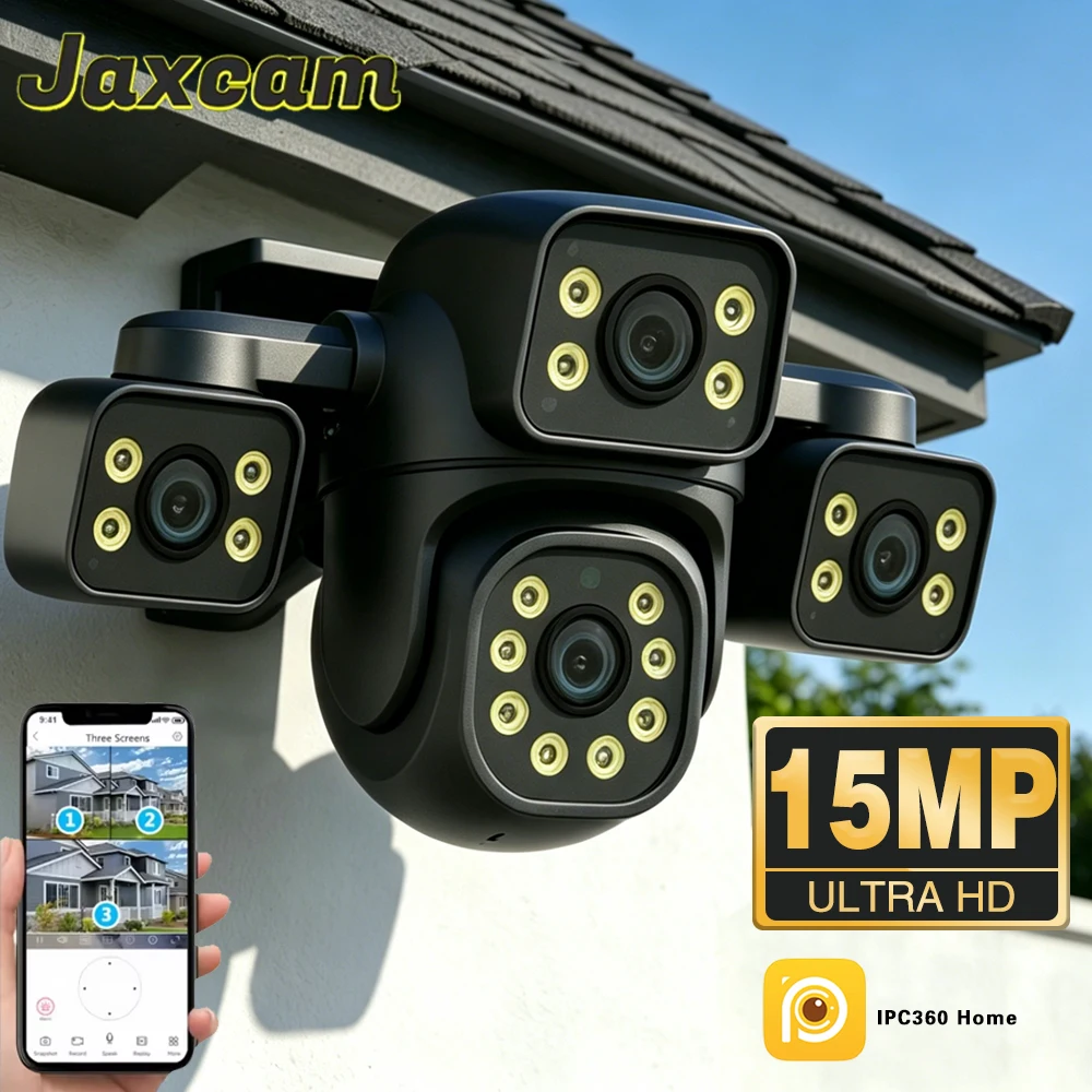 8K 16MP Three Lens Triple Screens Wifi PTZ Two way Audio Camera IPC360 Home Outdoor Wireless Cctv Security Auto Tracking IP Cam 1