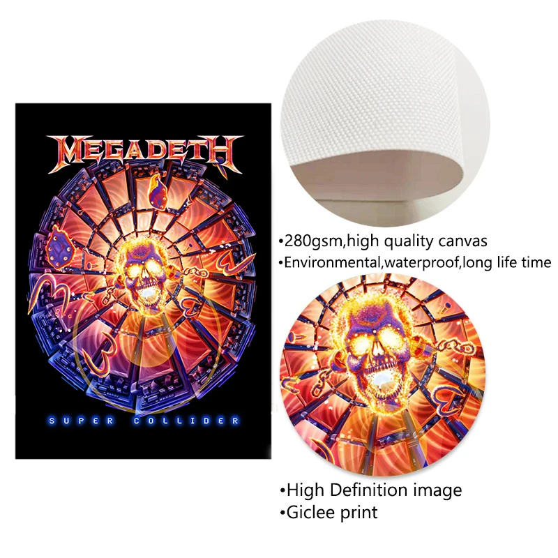 Classic Heavy Metal Rock Band Megadeths Vintage Poster Hip