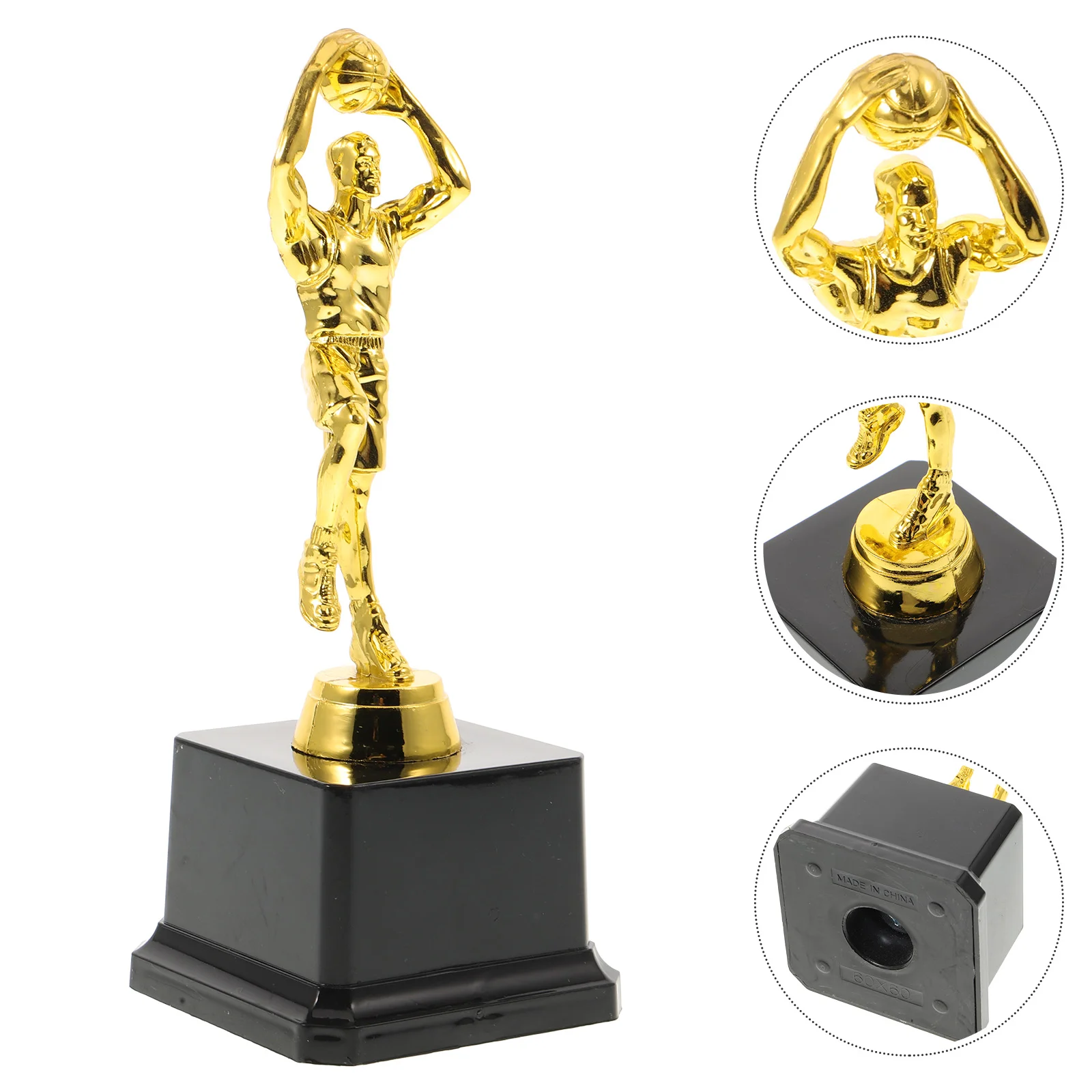 Plastic Golden Basketball Trophy Durable Keepsake Competitions Game Awards Souvenirs Team Sports Plastic Figure Basketball