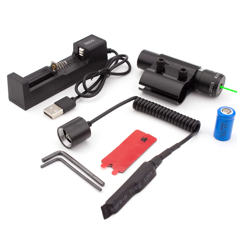 Green Laser Sight Kit with Rechargeable Battery for Hunting and Fishing Red Laser Sight Kit
