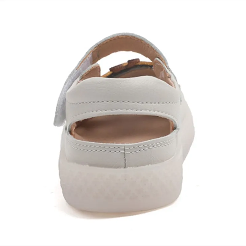 Genuine Leather Baby Shoes Cute Giraffe Pattern Toddler Sandals For Girls Closed Toe Anti-Slippery Infant Boys Sandals Summer kids sandals baby sandals