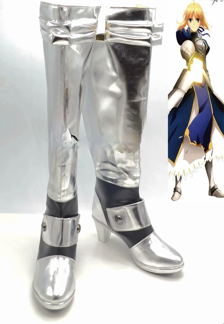 

Fate stay night Altria Pendragon Anime Characters Shoe Cosplay Shoes Boots Party Costume Prop