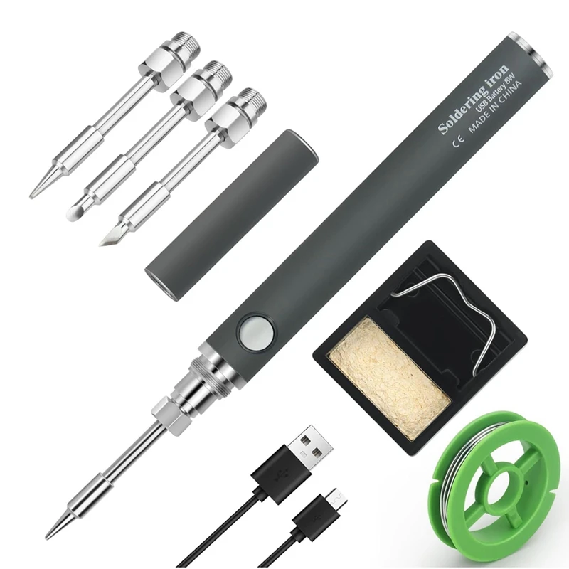 

Cordless Soldering Iron Kit Adjustable Temperature Soldering Pen Rechargeable Metal Electronic Welding Tool Pen With 3 Tips