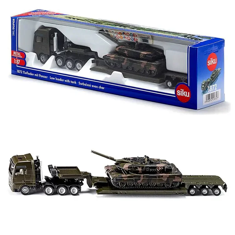 siku 1872 低床トレーラーと戦車 1:87 German Siku 1872 Heavy Transport Truck With Leopard