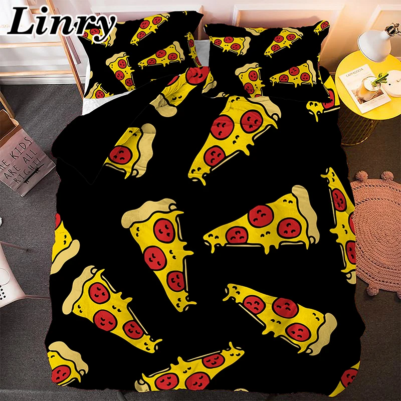 

Home Textile Pizza Pattern Duvet Cover with Pillowcase for Kids Adult 3D Comforter Bedding Set King/Queen/Twin Size Bedclothes