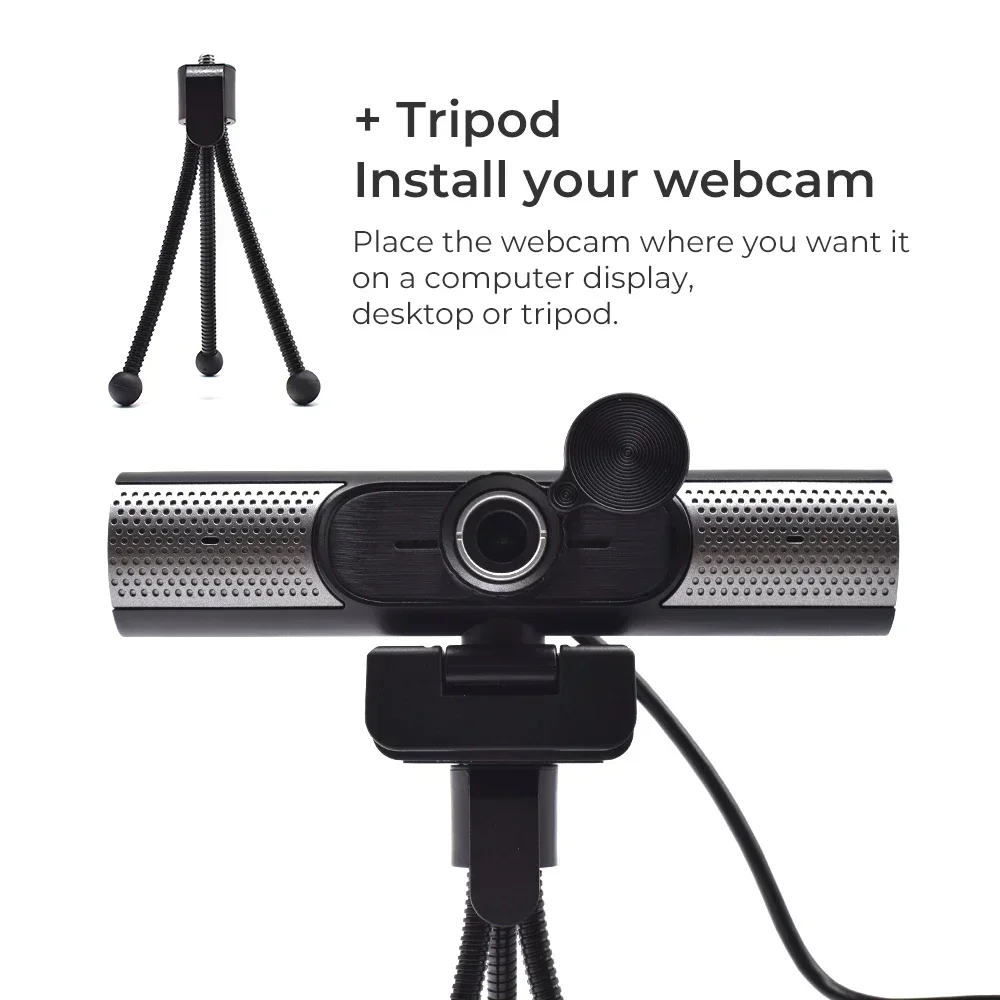 PEGATAH Mini 4K Webcam USB Computer Webcam For PC Laptop Live Streaming Full HD 1080P Web Camera For Work With Microphone Tripod