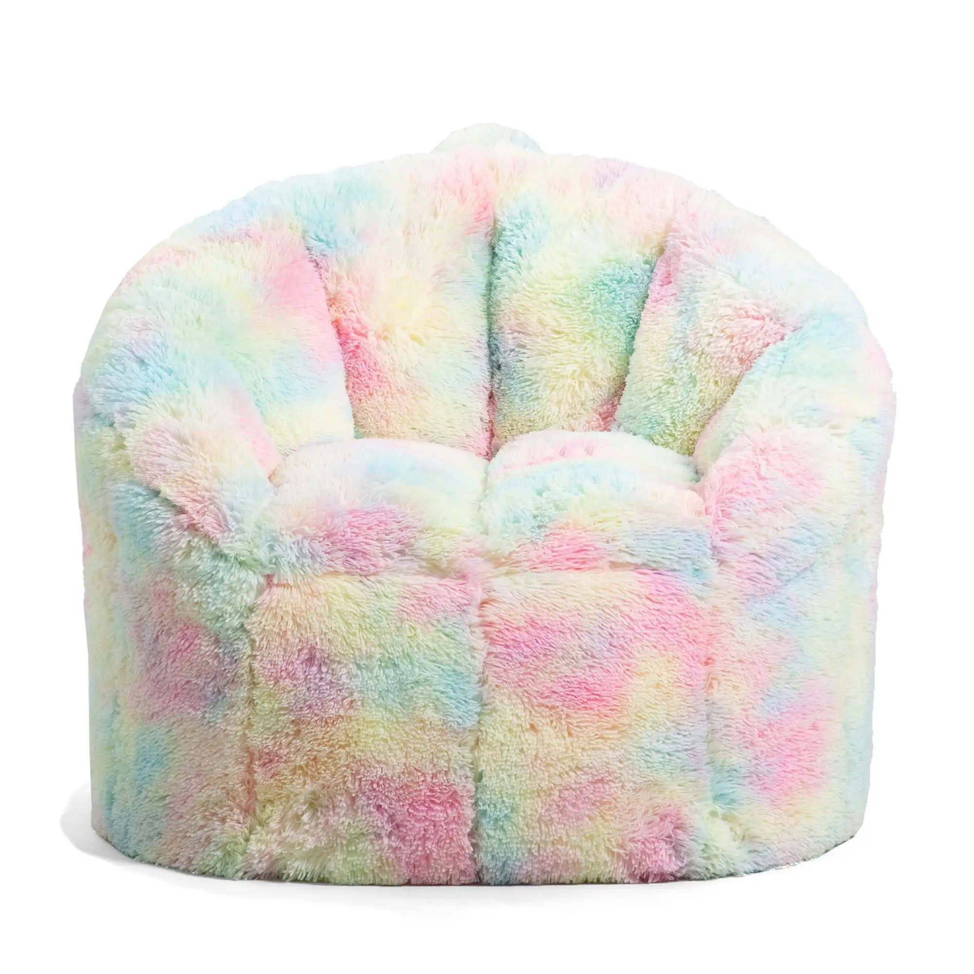 

2.5 Feet Bean Bag Chair, Tie Dye Bean Bag Couch Filled Lazy Sofa with Soft Faux Fur Cover (Unicorn Rainbow)
