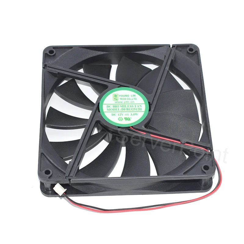 Genuine New For DFB132512H DC12V 3.0W 135*135*25mm 13.5CM 2-wire Server Square Cooling Fan
