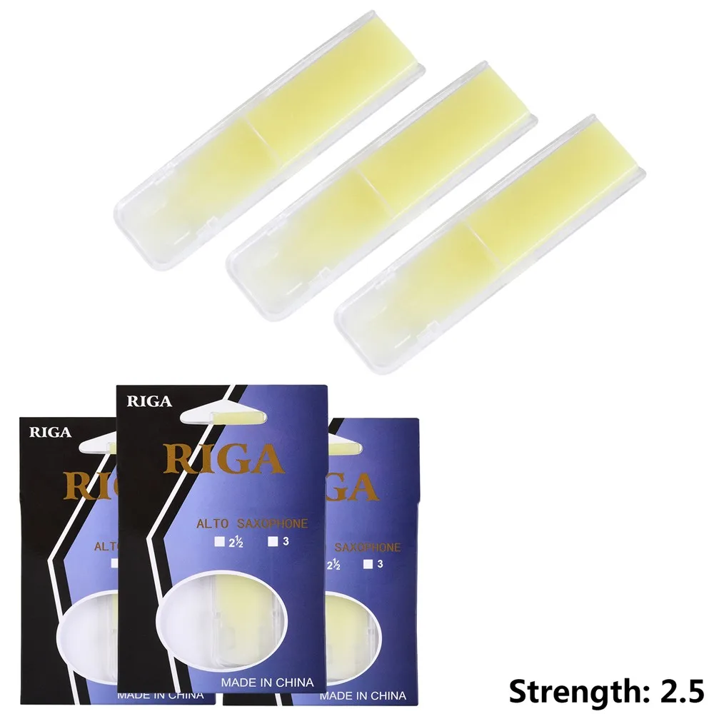 High Quality Nice Portable Pratical Durable Alto Sax Reeds Strength 1.5 Yellow 2.0 3* 3-pack Moisture Resistance