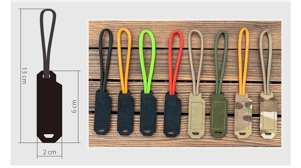 Taktische Reißverschluss Zieht Haken Und Schleife Rucksack Zipper Puller Tab Griff Schnur MOLLE 1000D Laser Cut Nylon Jagd Tasche Zubehör – Detail 8