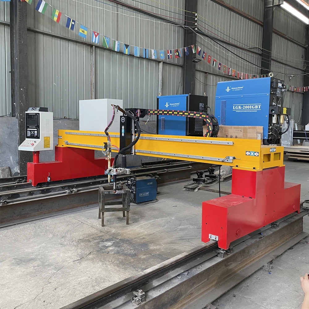 Gantry Type Big Size Iron Cutters Plasma Metal Cutting Machine With Oxygen Gas Cutting Head 2