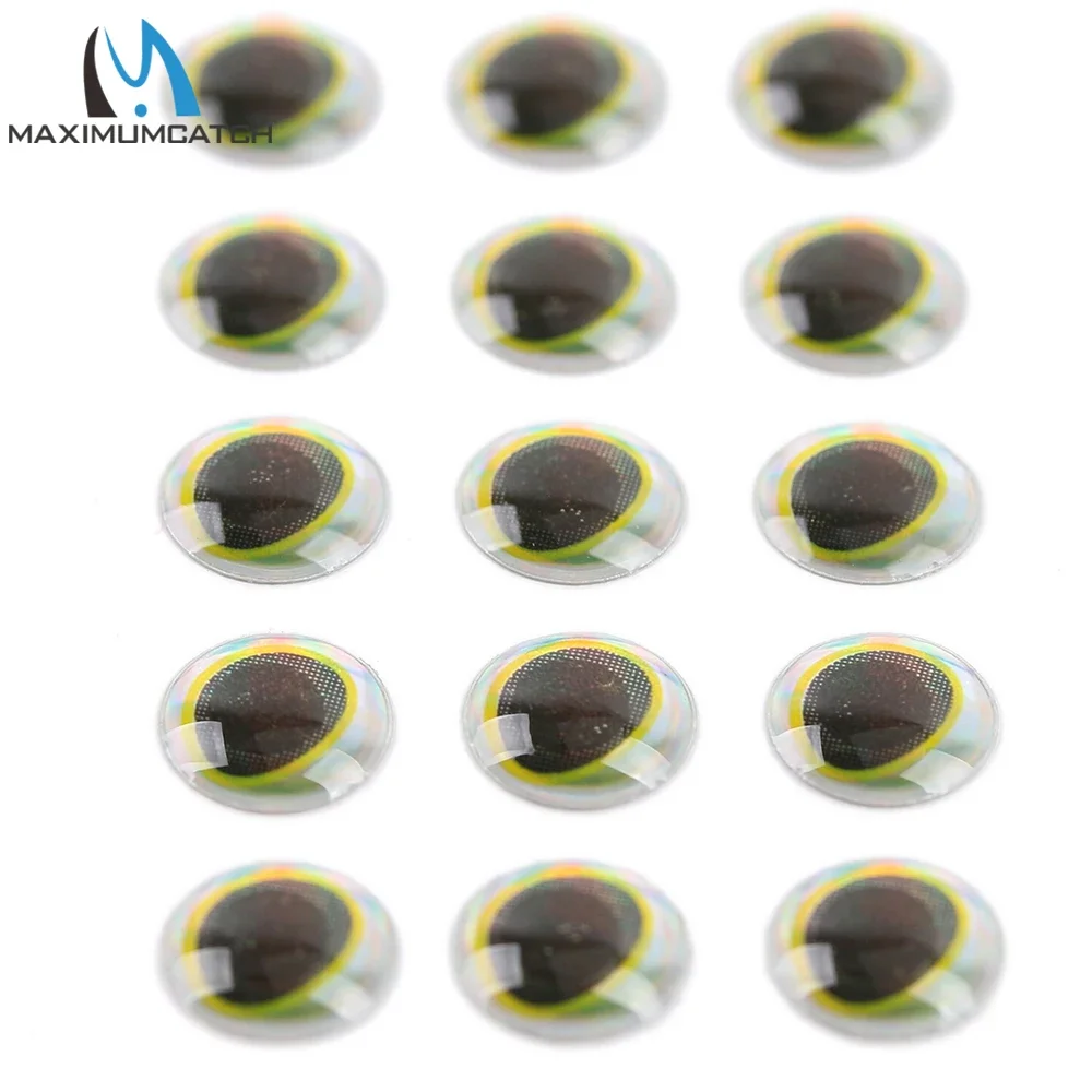MAXCATCH 2D/3D/4D Angelköder-Augen 3mm-15mm Fliegenbindematerial Realistische Harz-Fischaugen DIY Fliegenfischen Köderherstellung – Detail 11