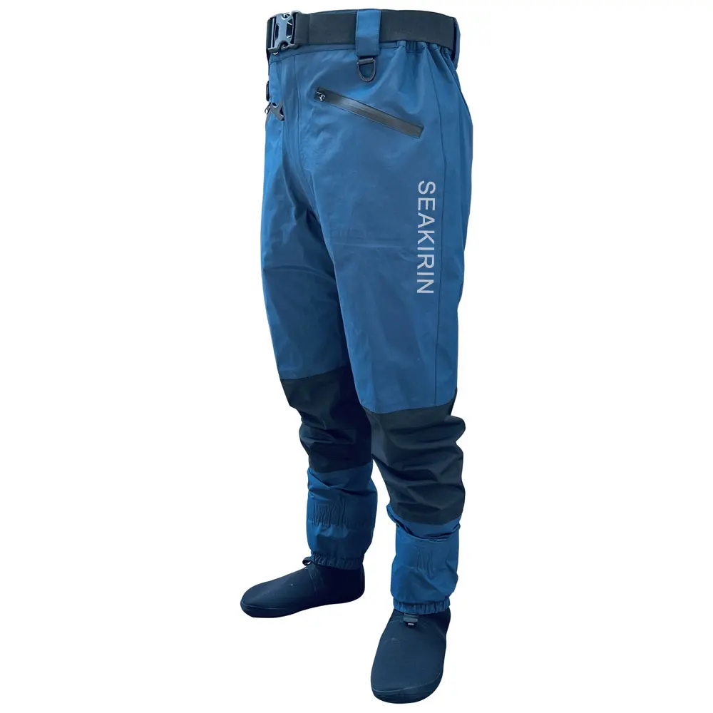 Wathose - Pantaloni da pesca da uomo, impermeabili, in nylon/PVC, con