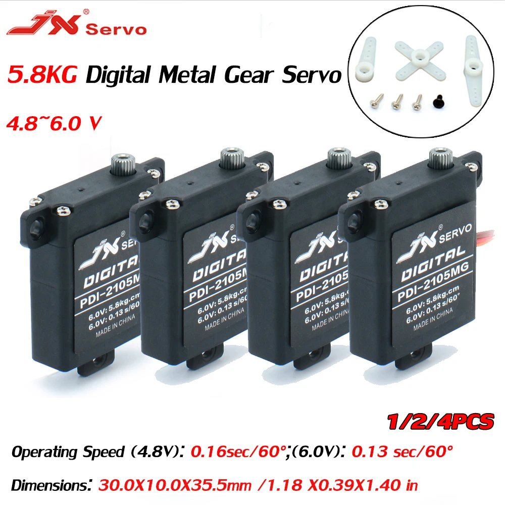JX124PCSPDI2105MG58KGMetalGearServoMotorLargeTorque