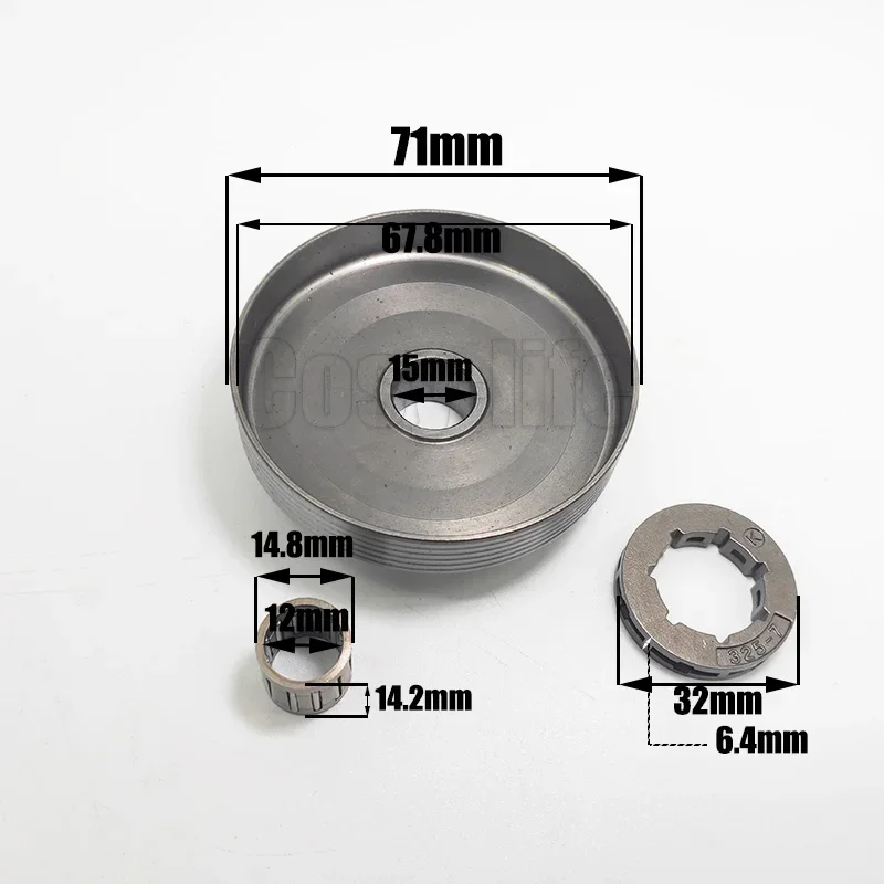 Chainsaw Replace Parts Clutch Sprocket Rim Oil Pump Drum Worm Gear Bearing Kit Chinese 4500 5200 5800 45Cc 52Cc 58Cc
