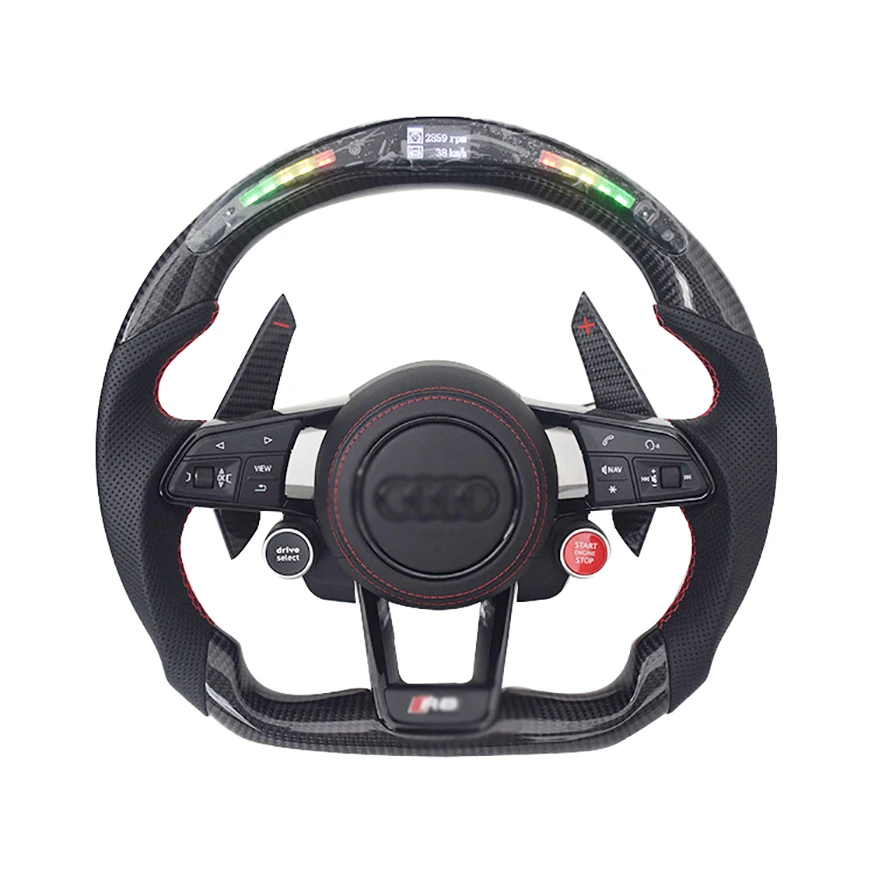 

Brand New Real Led Rpm 100% Carbon Fiber Steering Wheel Fit For Audi Rs3 Rs4 Rs5 Rs6 Rs7 S3 S4 S5 S6 S7 Steering Wheel