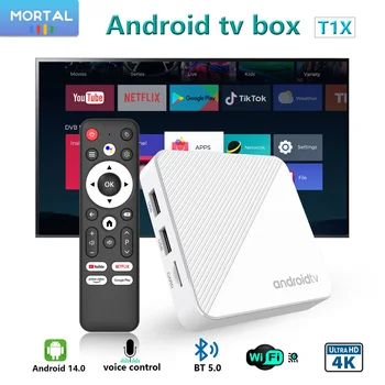 Mortal T1X Android14 Streaming TV Box Wifi6 1000M Smart 8K 4K Home theater AllwinnerH313 Quad Core Netflix Bluetooth Chromecast