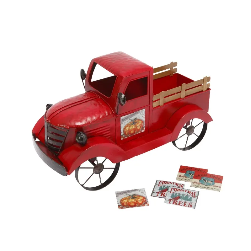 

Gerson 18.9-Inch-Long Metal Antique Red Truck with 3 Season Magnets Hayneedle/Shop All Hayneedle