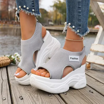 Summer Elegant and Sexy Wedge Thick Soled Sandals Fashionable Best Selling 2026 New Comfortable Plus Size Beach Women's Shoes 1