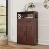 Dark Brown Storage Cabinet with Drawers and Shelves, Standing Kitchen Pantry Cabinet, Floor Storage Cabinet Hutch Cupboard, 1