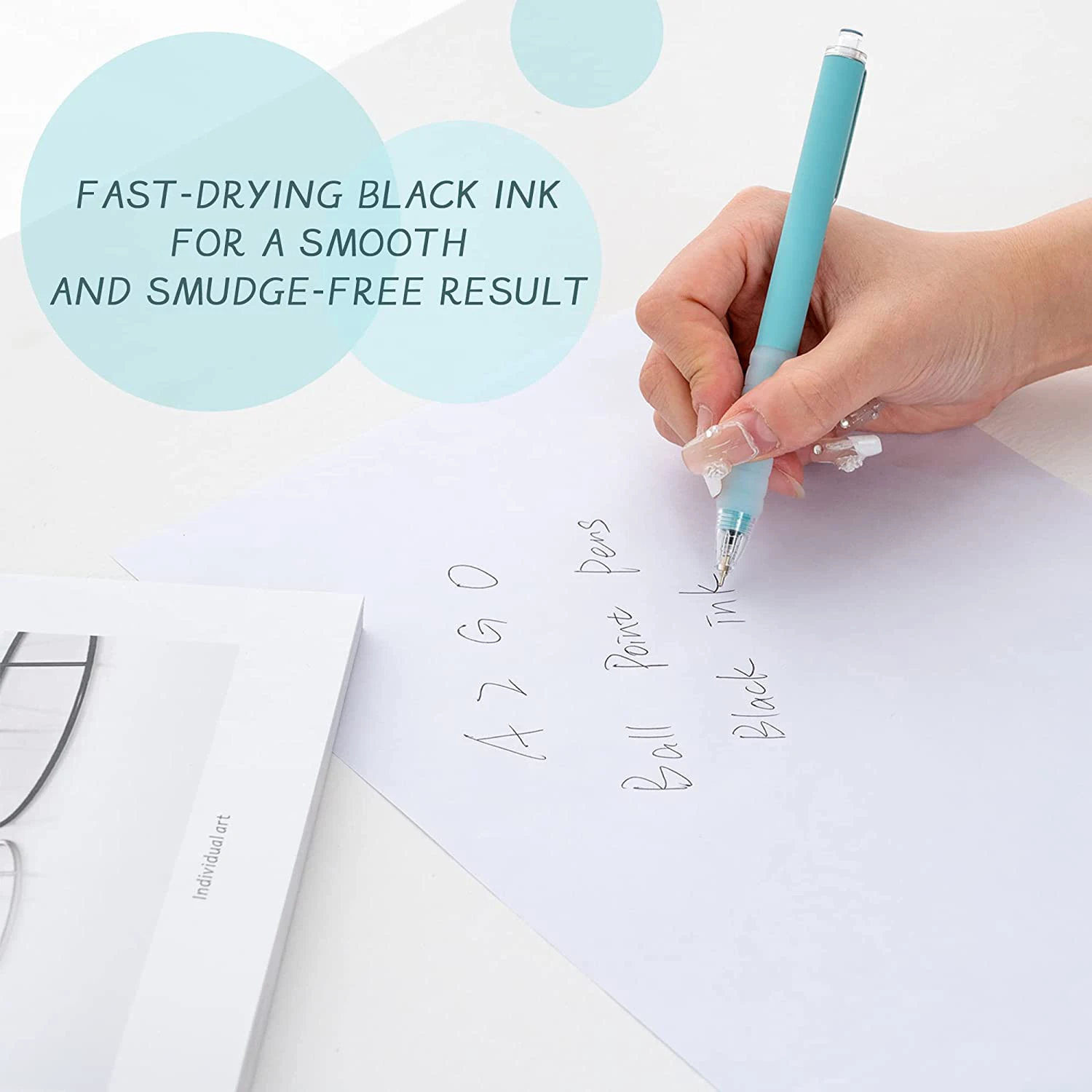 Medium Gel Black Ink Work Pen With Super Soft Grip Ballpoint