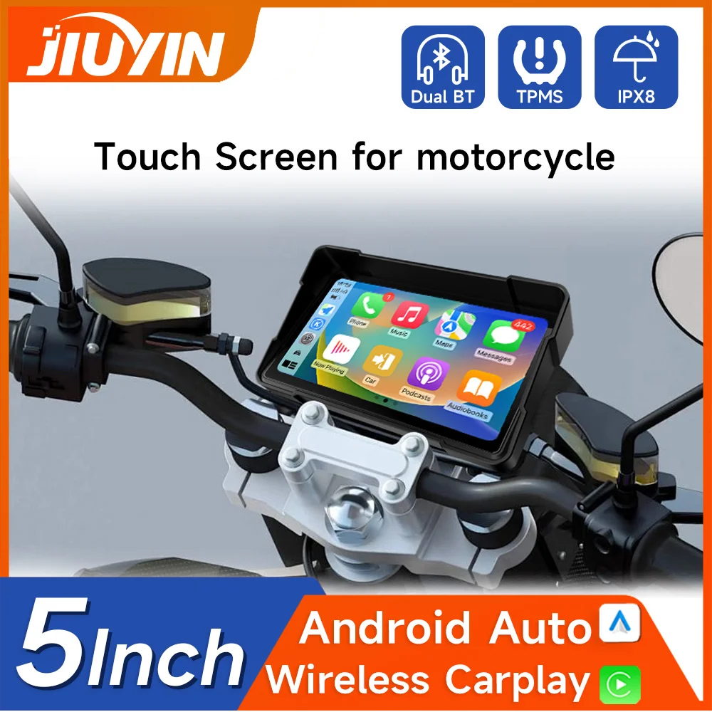 5 inch Portable Motorcycle Car Play Screen For Wireless Apple CarPlay Android Auto GPS LCD Display IPX7 Waterproof Monitor motorcycle navigation display motorcycle navigation screen