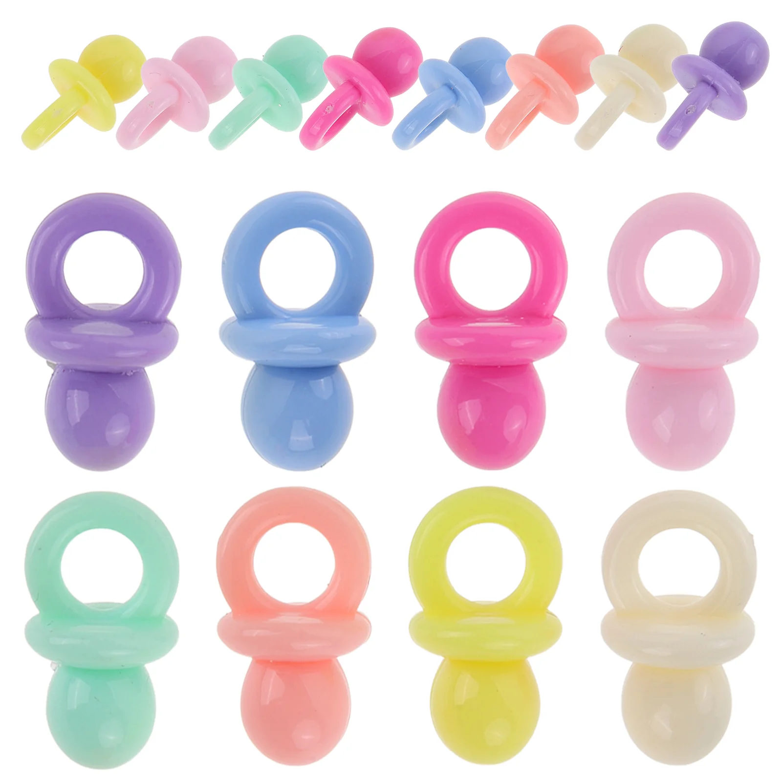 

50 Pcs Hair Claw Clips Mini Pacifier Decoration Creative Phone Case Charms DIY for Jewelry Making Hairpin Baby
