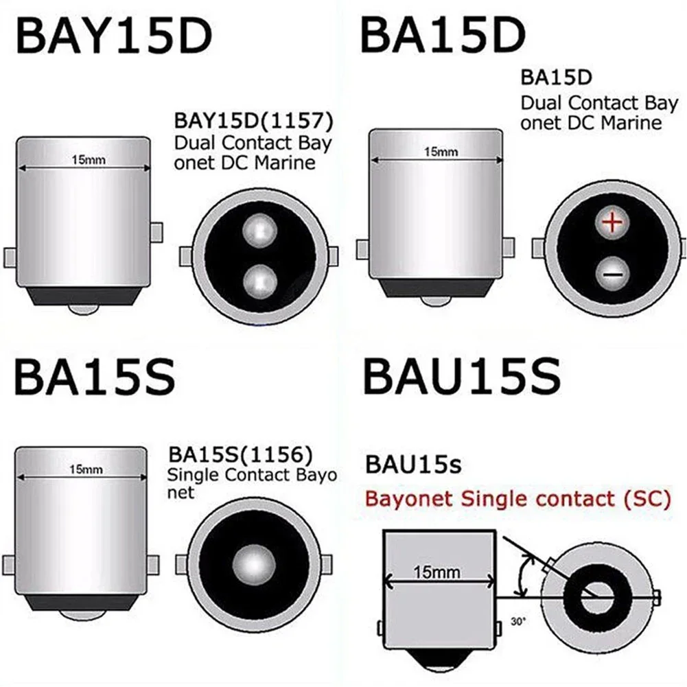 LED Lights 2Pcs 6500K Reversing BA15S P21W 1156 Socket Tail Bulb Reverse Lamp Daytime Running Signal 33-SMD 5630 12V