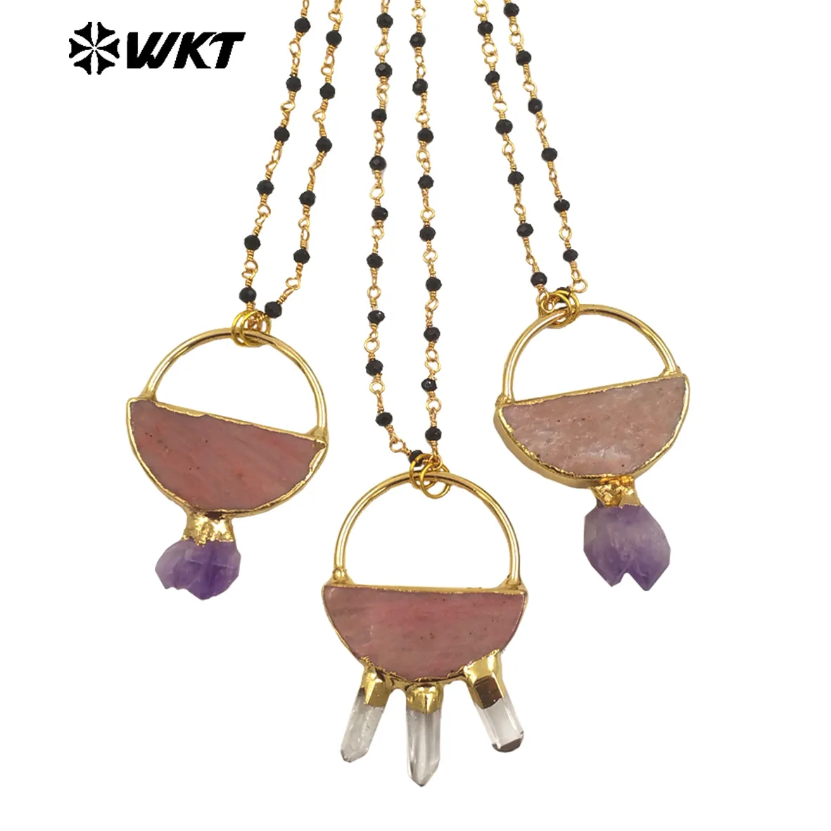 

WT-N1470 WKT 2024 Luxury Style Women Pendant Nice Gemstone Necklace 18k Gold Plated Women Accessory On Sale Jewelry