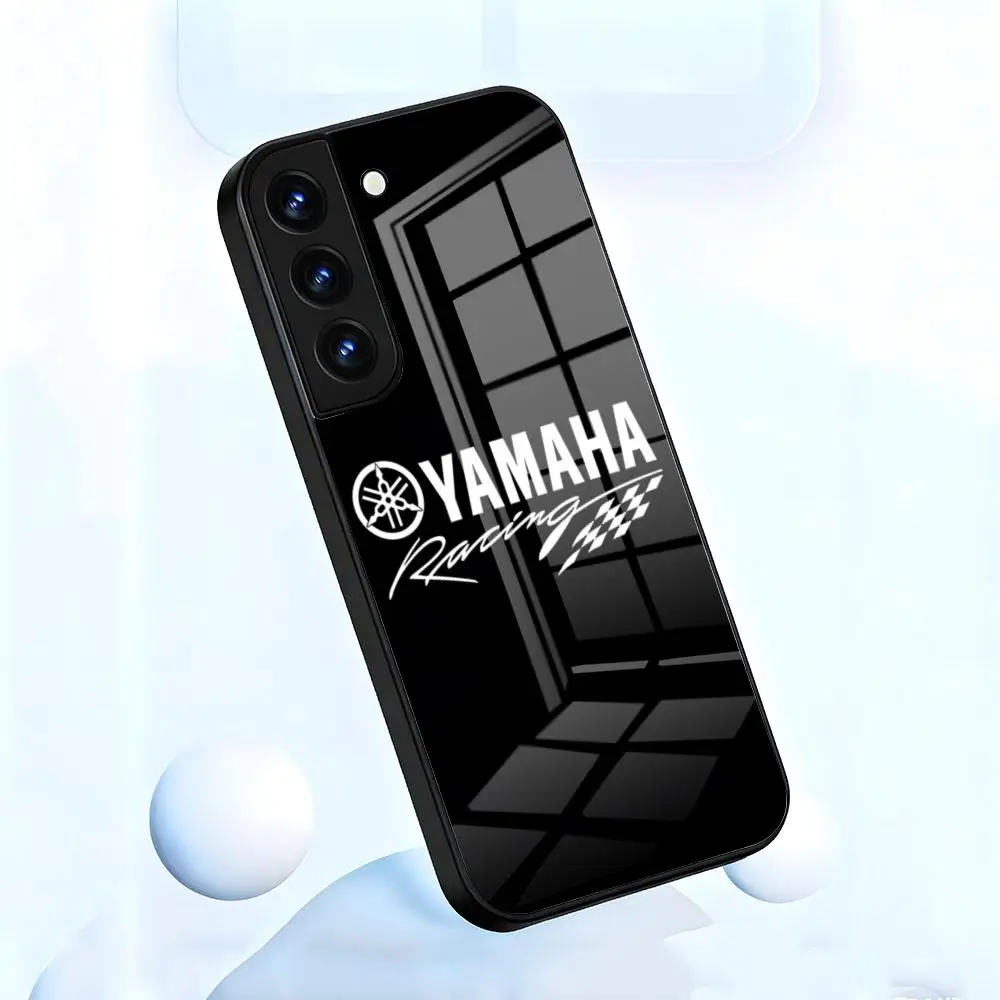 Yamaha Racing Motorcycle Glass Phone Case